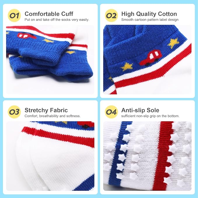 Toddler Non Slip Grip Ankle Socks - Image 6