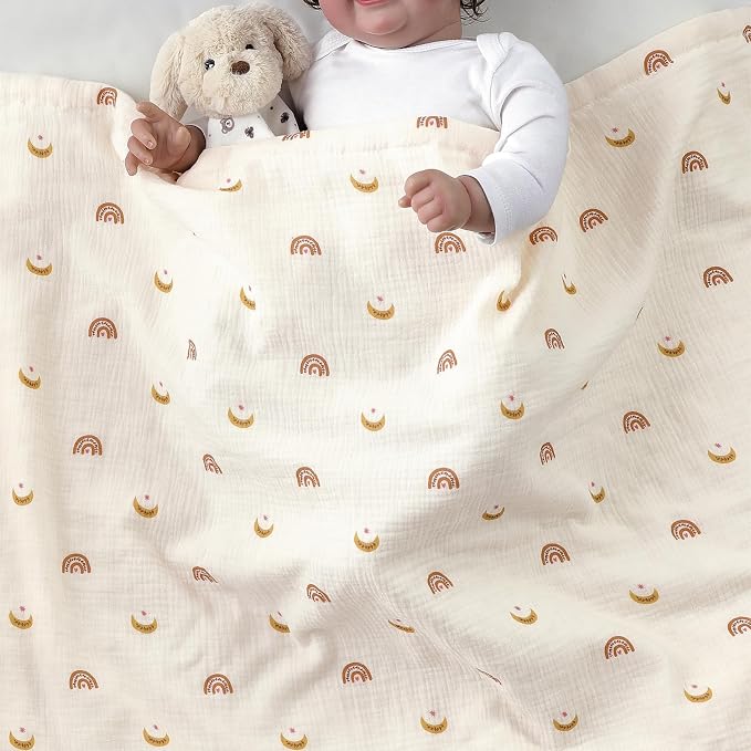 CREVENT 30''X40'' Organic Muslin Cotton Baby Blanket - Image 3