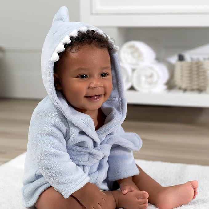 Gerber Baby Boys & Girls Plushy Soft Hooded Animal Character Bathrobe - Image 3