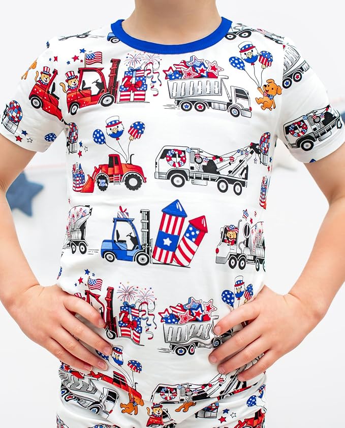 babee Reshinee Bamboo Viscose Toddler Boys Pajamas Set, Short Sleeve Kids - Image 7