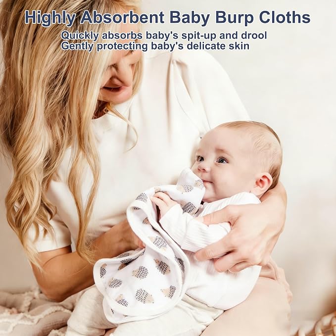 10-Pack Burp Cloths for Baby Boys and Girls - Image 2