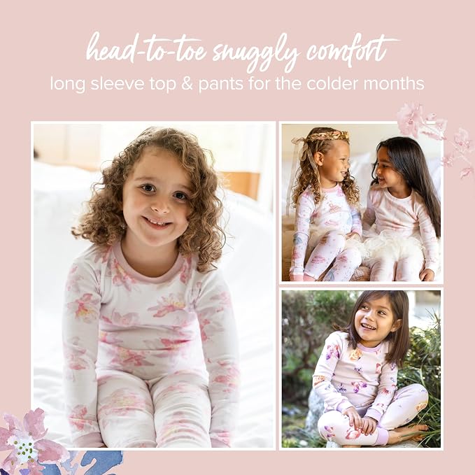Burt's Bees Baby Girls Organic Cotton Pajamas, Toddler PJ Set, 2-PC | Soft - Image 5