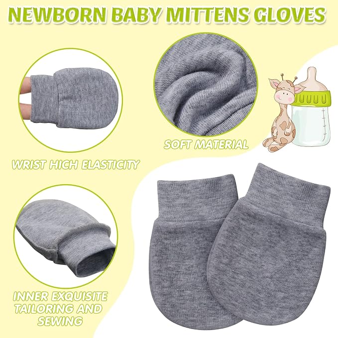 Geyoga 6 Pairs Baby Mittens Newborn No Scratch Gloves Infant | Anti Scratch - Image 2