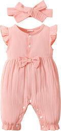 Renotemy Newborn Baby Girl Clothes Romper Summer Outfits Preemie-18Months | by Renotemy