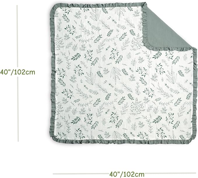 CREVENT 40''X40'' 100% Organic Cotton Muslin Baby Blanket - Image 4