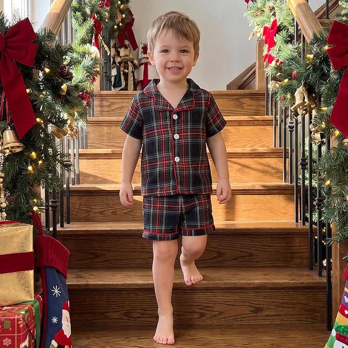 Kuriozud Toddler Baby Girl Pajamas Set Summer Floral Short Sleeve Button Down - Image 4