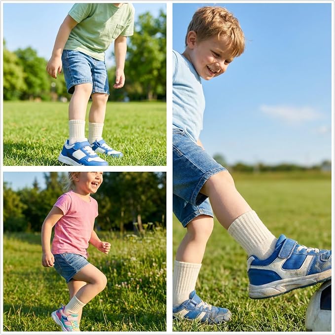Toddler Grip Socks with Non-Slip Unisex Baby Stripe Crew Cotton Socks | Retro - Image 5