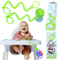 Brilli Baby Cup Catcher Patented Safety Tether Strap, Attach Sippy Cups, Bottles, Pacifiers & More to Stroller, High Chair, Car Seat, Made in USA, Food Grade, Dishwasher Safe (Lime & Lime)