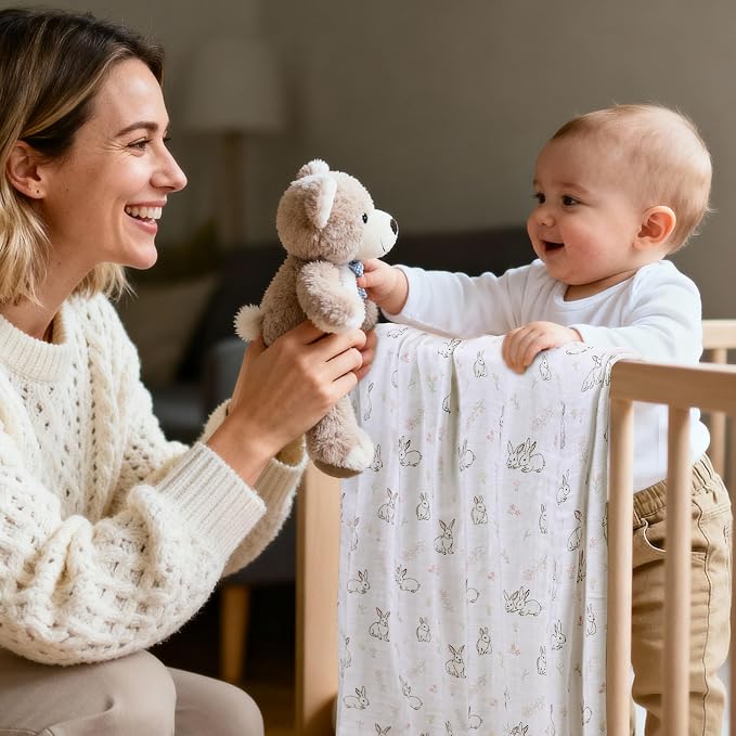 GLLQUEN BABY Muslin Swaddle Blankets 2Pk Receiving Blanket Large 35" x 40" | - Image 8
