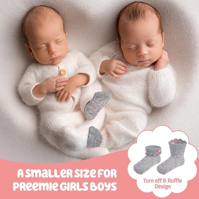 Toulite 12 Pair Preemie Newborn Baby Socks - Image 5