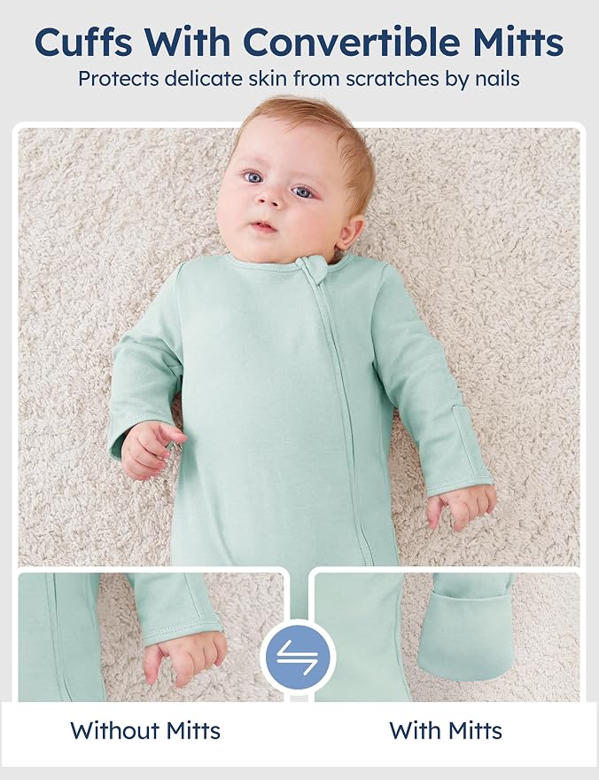 Unnivoll Baby Sleepers 100% Cotton Baby Pajamas Baby Boys Girls Clothes | - Image 5