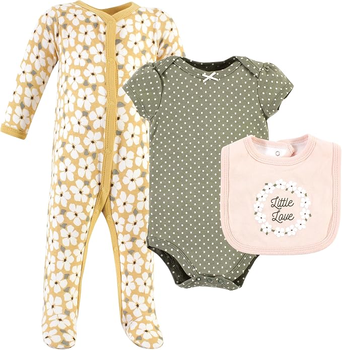 Hudson Baby Unisex Cotton Sleep and Play, Bodysuit and Bandana Bib Set by HudsonBaby