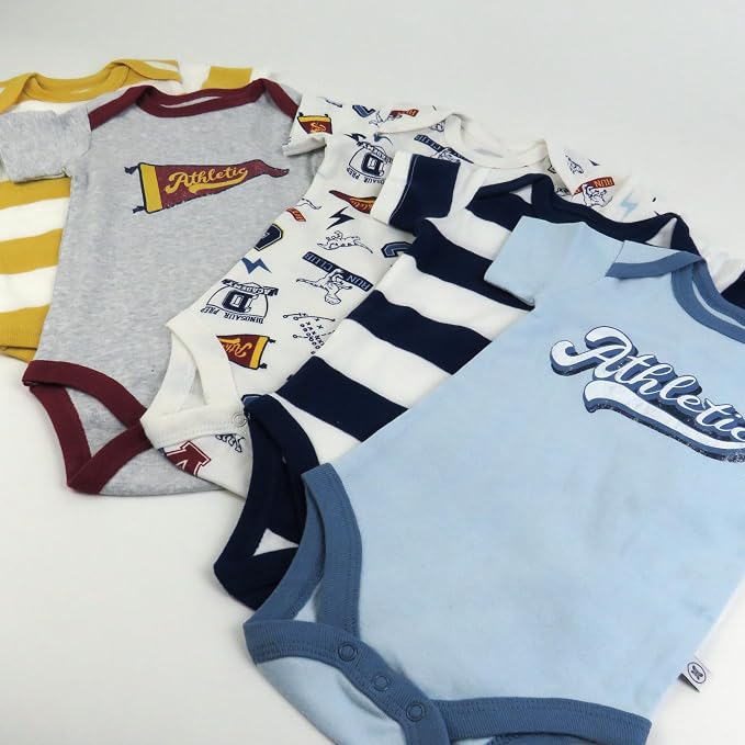 HonestBaby 5-pack Short Sleeve Bodysuits One-piece 100% Organic Cotton - Image 4