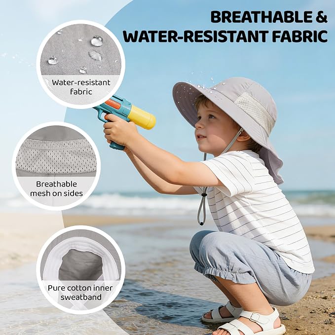 Baby Sun Hat with Neck Flap UPF 50+ - Image 3