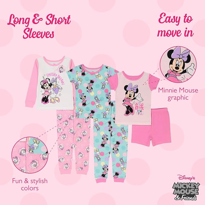 Disney Unisex Kids' 6-piece Snug-fit Cotton Matching Comfortable Pajama Set - Image 3