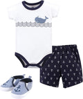 Hudson Baby Unisex Baby Cotton Bodysuit, Shorts and Shoe Set by HudsonBaby