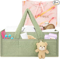 Diaper caddy, wipes, and baby essentials. Versatile as a changing table organizer or car caddy. Portable and stylish in green. Comes with a gift bag—ideal for baby showers