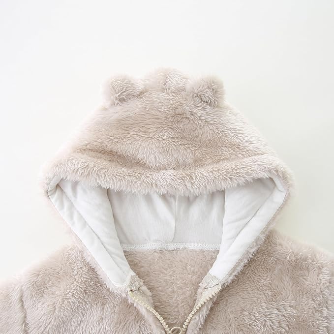 Newborn Infant Baby Boys Girls Cartoon Fleece Hooded Jacket Coat - Image 4