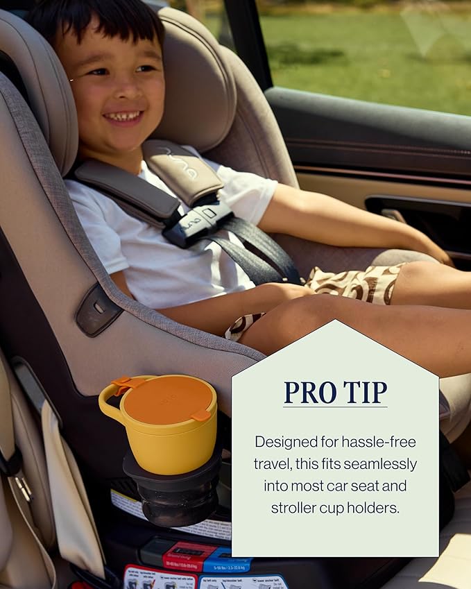 Lalo Snack Cup - Mess-Free Silicone Snack Cups for Toddlers & Babies with Detachable Lid, BPA-Free Baby Snack Containers, Fits Most Stroller & Car Seat Cup Holders, Dishwasher Safe, Berry & Cream