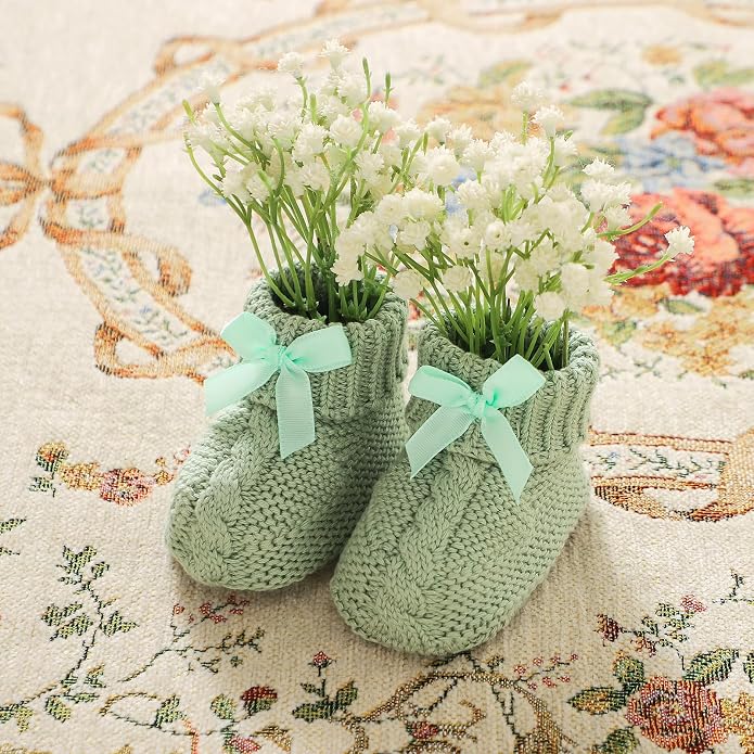 Baby Booties Newborn 100% Cotton Cozy Knit First Shoes | Soft Cute Shower Gift - Image 3
