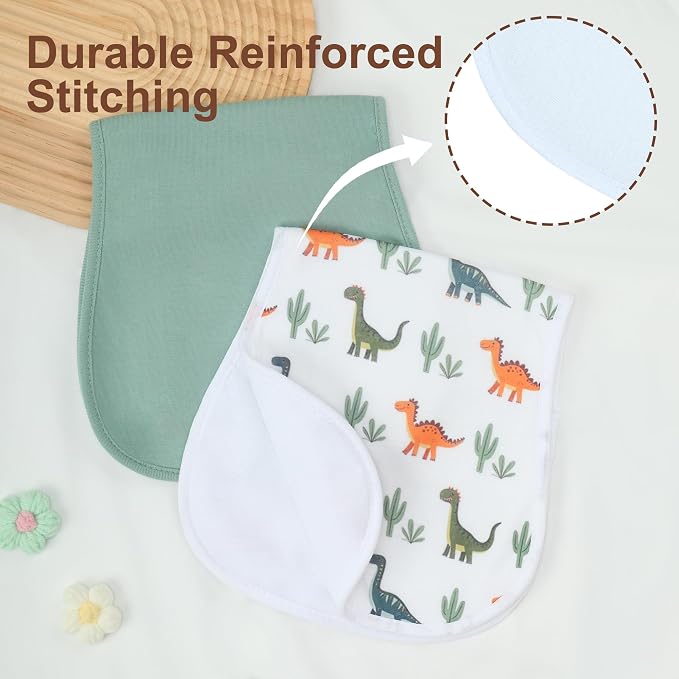 Baby Burp Cloths 8-Pack, Waterproof Burping Cloths, 4-Layer Super Absorbent & - Image 5