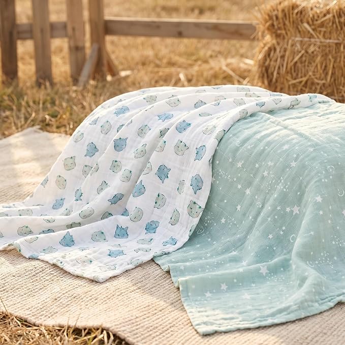 Muslin Swaddle Blankets for Newborn, Cotton Receiving Blanket | 4 Pack 100% - Image 9
