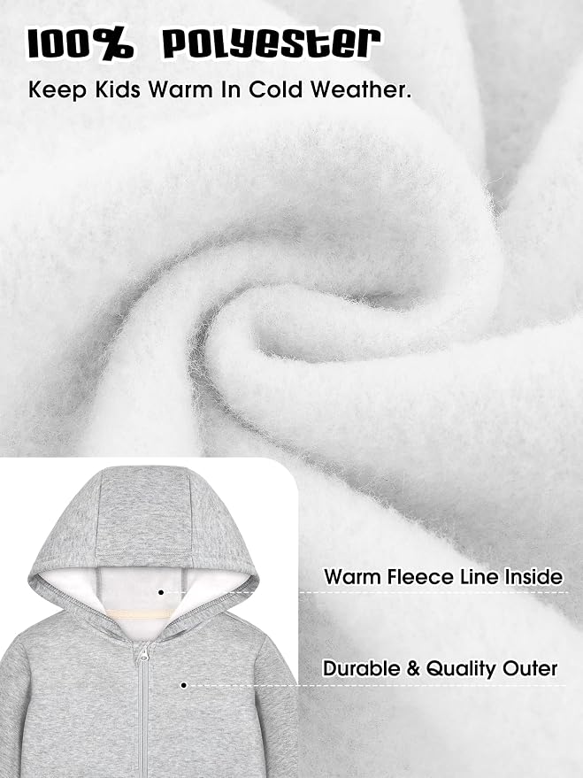 Cooraby 3 Packs Baby and Toddler Boys Long Sleeve Full-Zip Hoodies Infant - Image 4