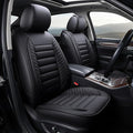 OASIS AUTO Car Seat Covers Premium Waterproof Faux Leather Cushion Universal Accessories Fit SUV Truck Sedan Automotive Vehicle Auto Interior Protector Full Set (OS-001 Black)
