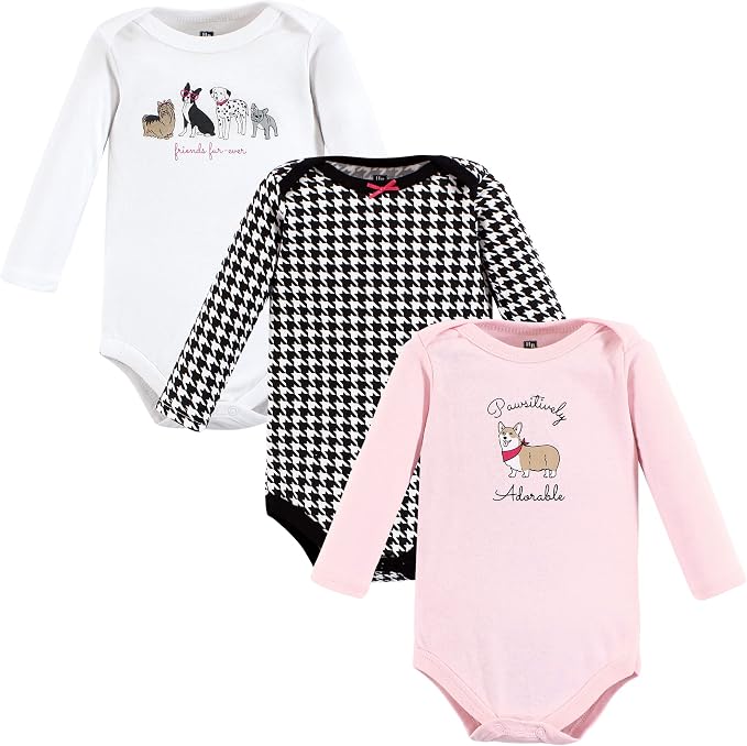 Hudson Baby Baby Girls' Cotton Long-sleeve Bodysuits 3-pack by HudsonBaby