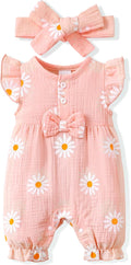 Renotemy Newborn Baby Girl Clothes Romper Summer Outfits Preemie-18Months | by Renotemy