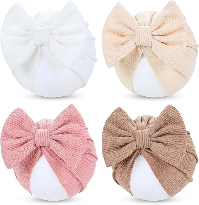 Cinaci 4 Pieces Baby Girls Turban Hats by Cinaci
