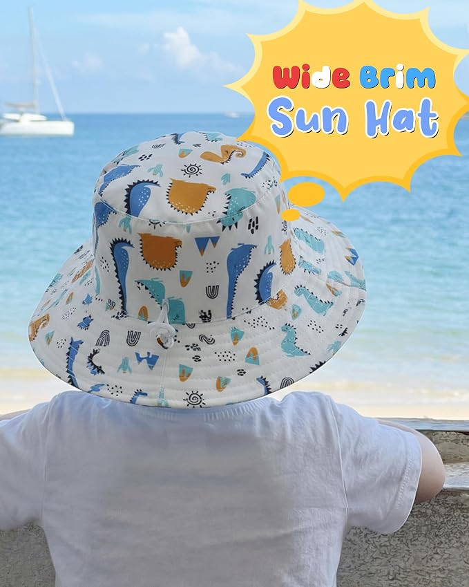 Baby Sun Hat Kids Summer Sun Protection Toddler Bucket Hat Wide Brim Adjustable - Image 2