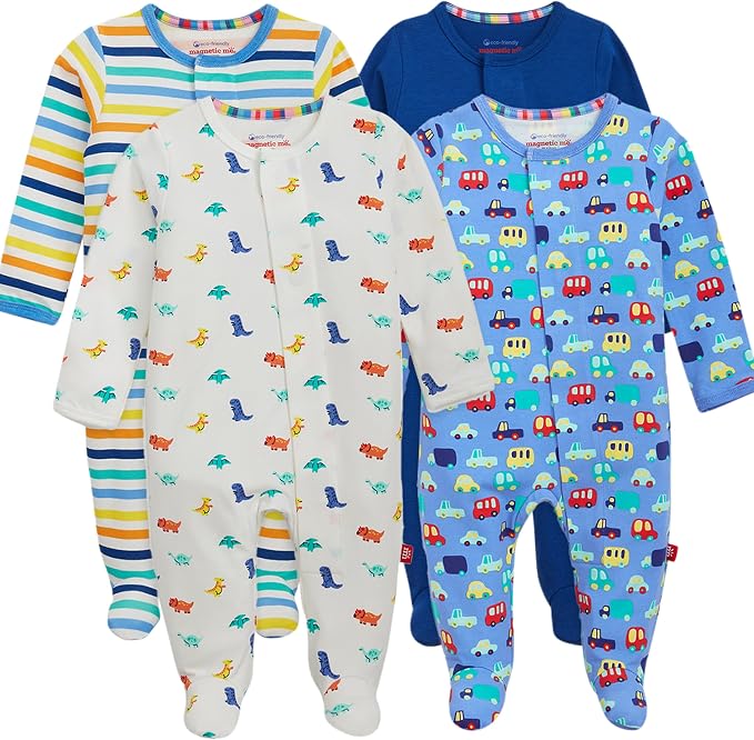 Magnetic Me Cloudstretch 4-Pack Bundle | Magnetic Baby Footie Pajamas by magneticme