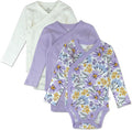 HonestBaby Baby 3-pack Long Sleeve Side-snap Kimono Bodysuits Organic Cotton by HonestBaby