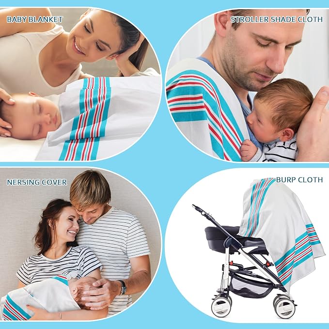 16 Pcs Receiving Blanket, 30 x 40 Inch Hospital Blankets 100% Cotton Flannel - Image 5