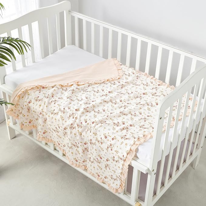 CREVENT 40''X40'' 100% Organic Cotton Muslin Baby Blanket - Image 3