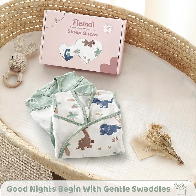 Baby Swaddle 3-6 Months, Cotton Transitional Swaddle Sack | Quiet hook-and-loop - Image 9