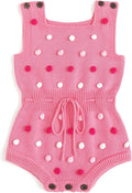 Simplee kids Baby Girl Romper, Sleeveless Pompoms Square Neck | Soft Breathable by Simpleekids