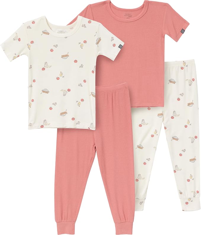 MODERNMOMENTS Baby Viscose 4-piece Tight Fitting Pajama Sets by ModernMomentsbyGerber