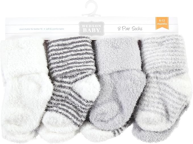 Hudson Baby Baby 8-pack Cotton Rich Newborn and Terry Socks - Image 2