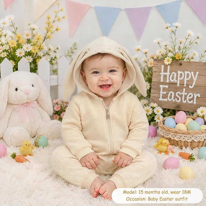 Simplee kids Baby Bunny Outfits Romper, Zipper Up - Image 8