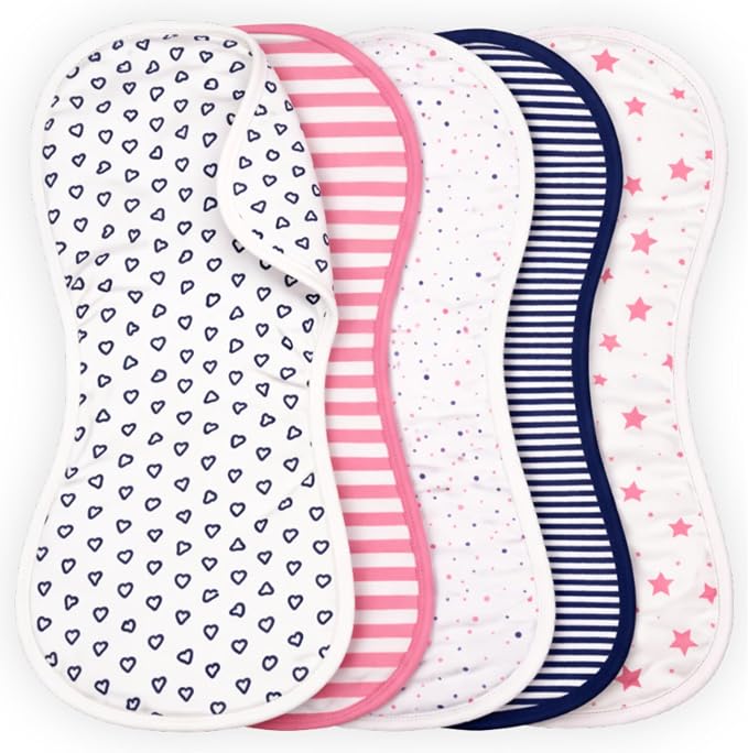 Tom Tom's Kids + Baby Organic Baby Burp Cloths 5 Pack by TomTomsKidsBaby