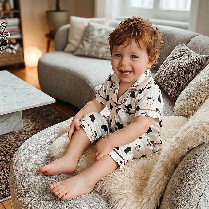 Kuriozud Baby Girl Boy Romper Pajamas Onesie Short Sleeve Button Down Pjs - Image 6