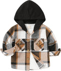 YOUNGER STAR Toddler Kids Boys Girls Flannel Hooded Plaid Shirt Button Baby Red by YOUNGER+STAR
