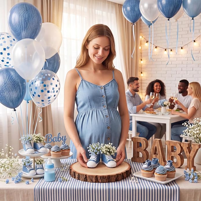 Glitopper 4 Set Baby Shower Table Decorations Booties Bulk - Image 7