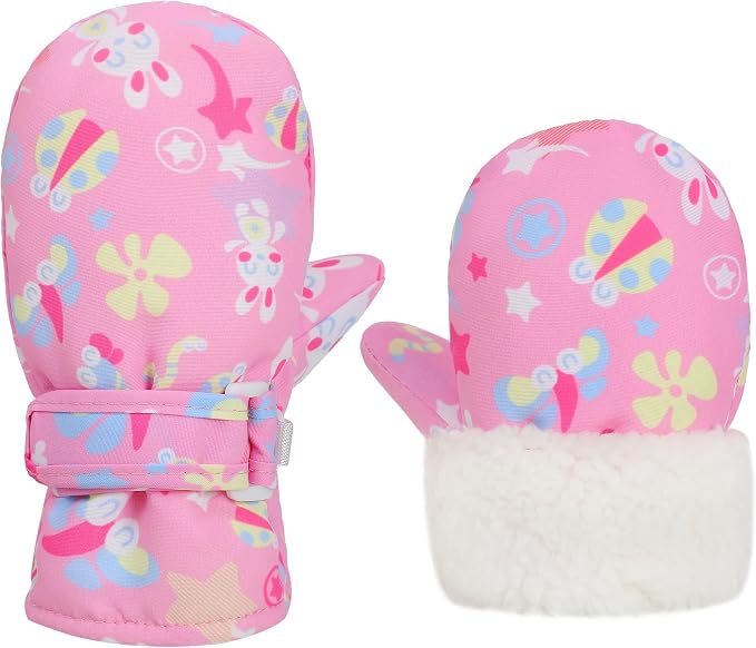 Toddler Gloves Kids Mittens Winter Warm Lined Fleece Gloves Waterproof Snow by Slivery+Color