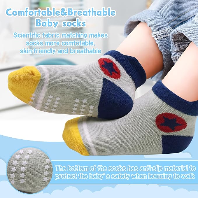 Toddler Non Slip Grip Ankle Socks - Image 4