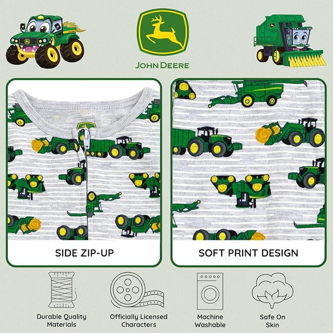 John Deere Baby Boy or Girl Footed Sleep N Play Coverall Newborn - Image 4