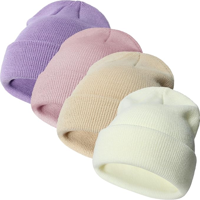 Baby Toddler Infant Winter Soft Knit Beanie Hats Set by SeaZaela