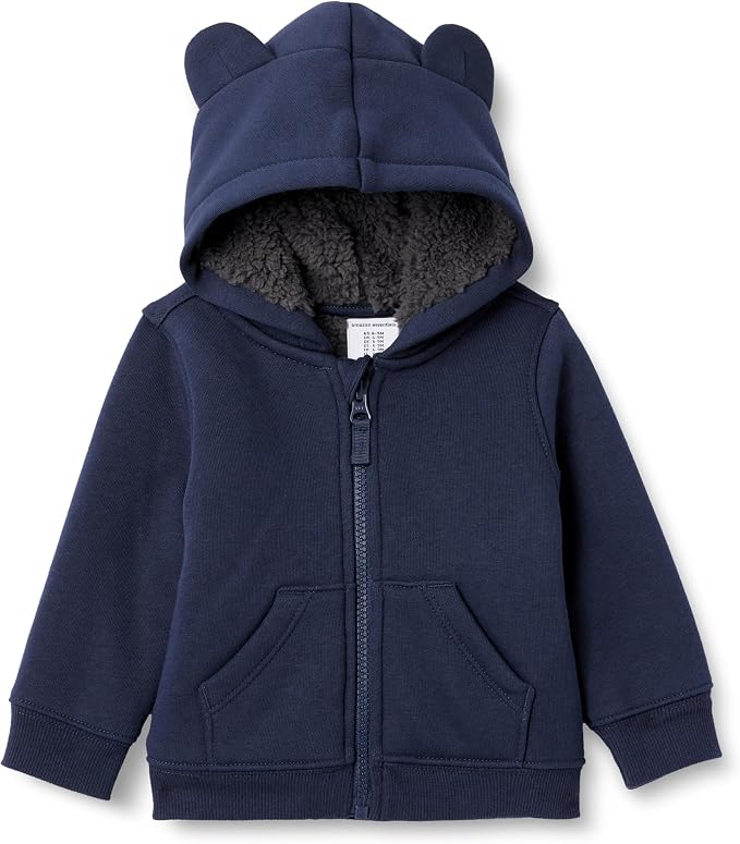 Amazon Essentials unisex-baby Sherpa Lined Full Zipper Hoodie by AmazonEssentials